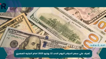تعرف على سعر الدولار اليوم الأحد 22 يونيو 2025 أمام الجنيه المصري
